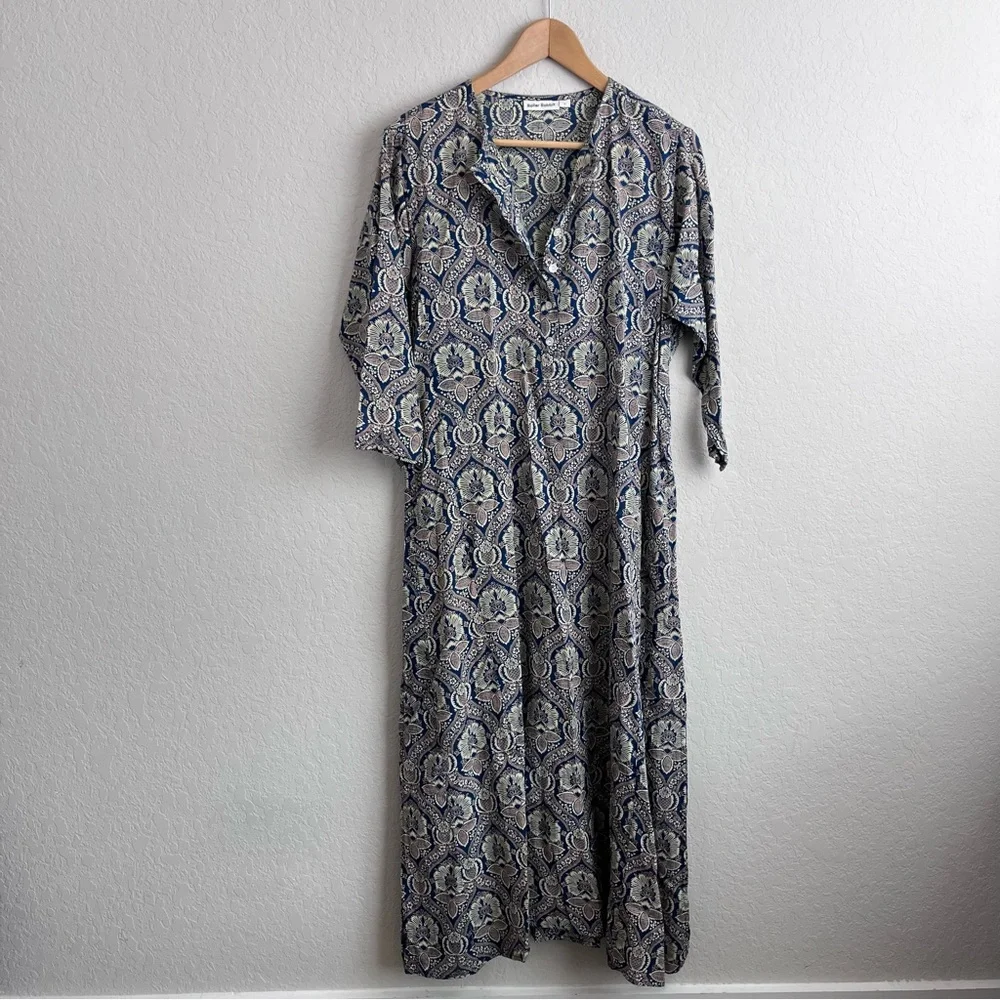 Roller Rabbit Maxi Kaftan Dress Floral Paisley - Picture 2 of 10